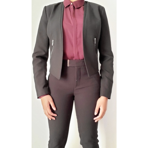 Black Blazer, red lining, Size S - Picture 1 of 10